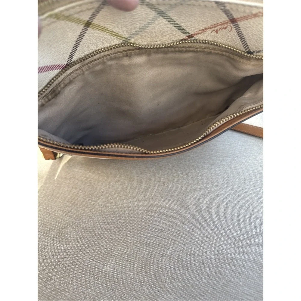 Coach Plaid Multicolor Signature Leather Tote w/Matching Wallet
